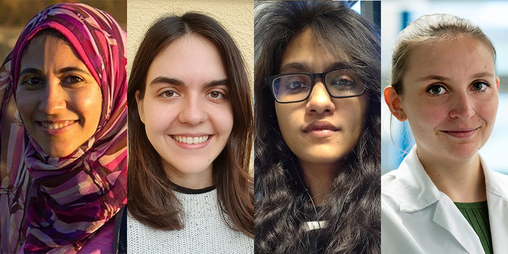 Ghada Yousif, Devasena Thiagarajan, Marilia Freire, and Andrea Müller (from left to right) are the winners of this year's IMPRS Presentation Awards. 